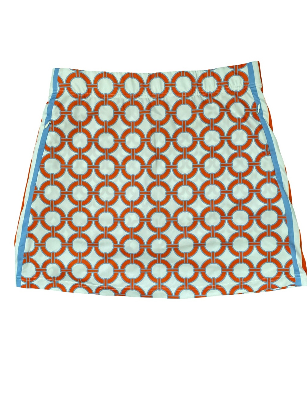 Gretchen Scott Designs Orange Circle-Print Skort with Light Blue Trim - M - Picture 3 of 3